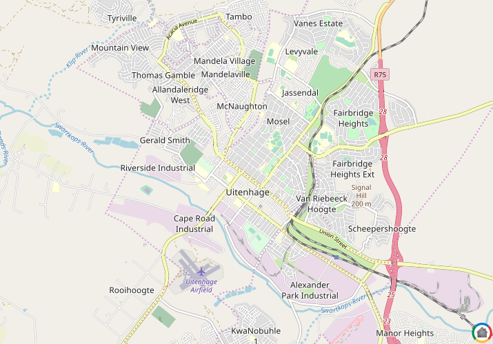 Map location of Uitenhage Upper Central